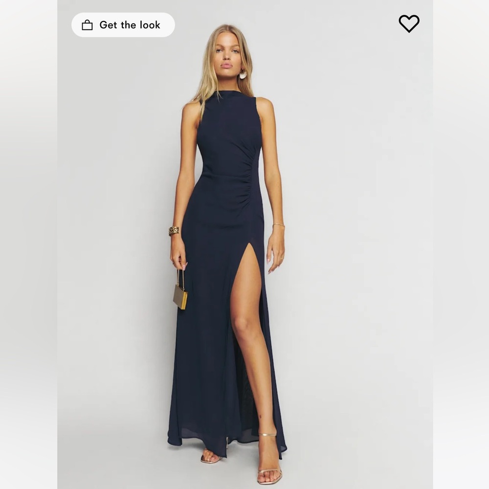 NWOT Reformation Senna Dress (Navy) - Picture 2 of 8